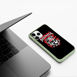 Чехол iPhone 11 Pro матовый Stigmata Skull, цвет: 3D-салатовый — фото 2