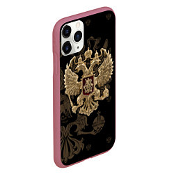 Чехол iPhone 11 Pro матовый Золотой Герб России, цвет: 3D-малиновый — фото 2