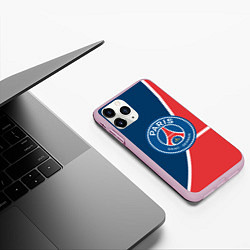 Чехол iPhone 11 Pro матовый FC PSG: France, цвет: 3D-розовый — фото 2