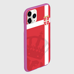Чехол iPhone 11 Pro матовый Сборная Сербии, цвет: 3D-фиолетовый — фото 2