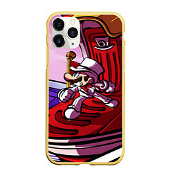 Чехол iPhone 11 Pro матовый Mario: White Man, цвет: 3D-желтый