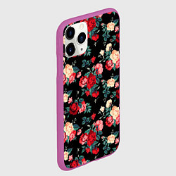 Чехол iPhone 11 Pro матовый Кустовые розы, цвет: 3D-фиолетовый — фото 2