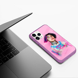 Чехол iPhone 11 Pro матовый Lil Peep: Pink Style, цвет: 3D-фиолетовый — фото 2