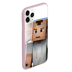 Чехол iPhone 11 Pro матовый Minecraft: White Creeper, цвет: 3D-розовый — фото 2