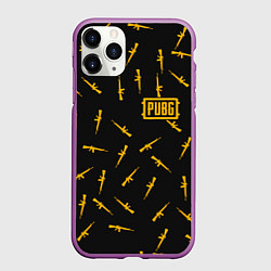 Чехол iPhone 11 Pro матовый PUBG: Black Weapon, цвет: 3D-фиолетовый