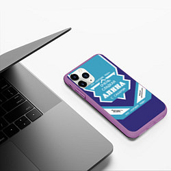 Чехол iPhone 11 Pro матовый Очень сладкая Алина, цвет: 3D-фиолетовый — фото 2