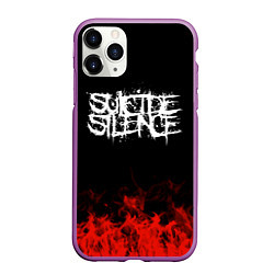 Чехол iPhone 11 Pro матовый Suicide Silence: Red Flame, цвет: 3D-фиолетовый