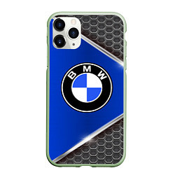 Чехол iPhone 11 Pro матовый BMW: Blue Metallic, цвет: 3D-салатовый