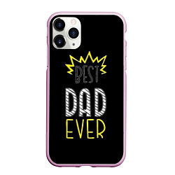 Чехол iPhone 11 Pro матовый Best Dad Ever, цвет: 3D-розовый