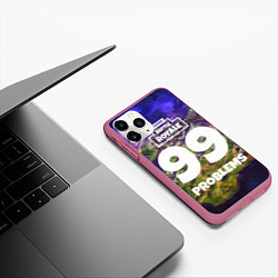 Чехол iPhone 11 Pro матовый Fortnite: 99 Problems, цвет: 3D-малиновый — фото 2