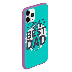 Чехол iPhone 11 Pro матовый To the best Dad, цвет: 3D-фиолетовый — фото 2