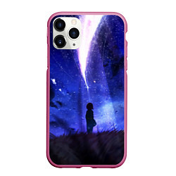 Чехол iPhone 11 Pro матовый Your Name, цвет: 3D-малиновый