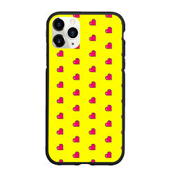 Чехол iPhone 11 Pro матовый 8 bit yellow love, цвет: 3D-черный