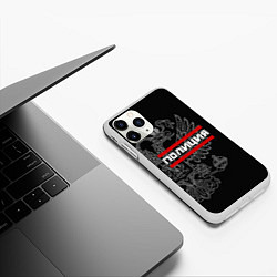 Чехол iPhone 11 Pro матовый Полиция: герб РФ, цвет: 3D-белый — фото 2