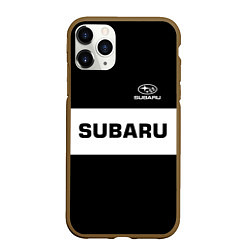 Чехол iPhone 11 Pro матовый Subaru: Black Sport, цвет: 3D-коричневый