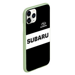 Чехол iPhone 11 Pro матовый Subaru: Black Sport, цвет: 3D-салатовый — фото 2