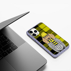 Чехол iPhone 11 Pro матовый Такса-хипстер, цвет: 3D-светло-сиреневый — фото 2