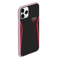 Чехол iPhone 11 Pro матовый Audi: Black Carbon, цвет: 3D-розовый — фото 2