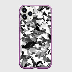Чехол iPhone 11 Pro матовый Городской серый камуфляж, цвет: 3D-фиолетовый
