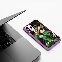 Чехол iPhone 11 Pro матовый My Hero Academia в очках, цвет: 3D-фиолетовый — фото 2