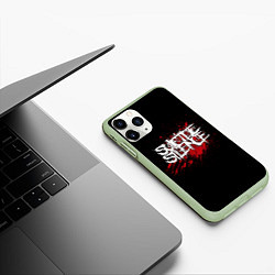Чехол iPhone 11 Pro матовый Suicide Silence Blood, цвет: 3D-салатовый — фото 2