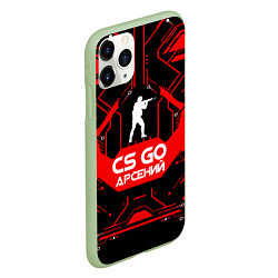 Чехол iPhone 11 Pro матовый CS:GO - Арсений, цвет: 3D-салатовый — фото 2