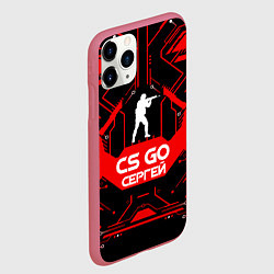 Чехол iPhone 11 Pro матовый CS:GO - Сергей, цвет: 3D-малиновый — фото 2