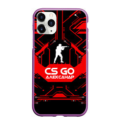 Чехол iPhone 11 Pro матовый CS:GO - Александр, цвет: 3D-фиолетовый
