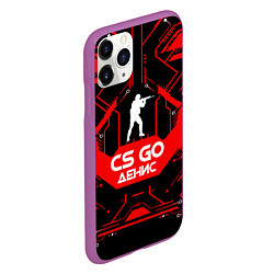 Чехол iPhone 11 Pro матовый CS:GO - Денис, цвет: 3D-фиолетовый — фото 2