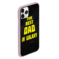 Чехол iPhone 11 Pro матовый The Best Dad in Galaxy, цвет: 3D-розовый — фото 2