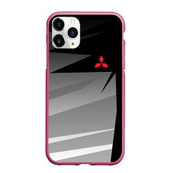 Чехол iPhone 11 Pro матовый MITSUBISHI SPORT, цвет: 3D-малиновый