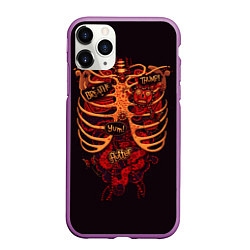 Чехол iPhone 11 Pro матовый Человеческий скелет, цвет: 3D-фиолетовый