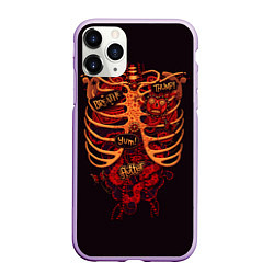 Чехол iPhone 11 Pro матовый Человеческий скелет, цвет: 3D-сиреневый