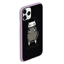 Чехол iPhone 11 Pro матовый Space Cat, цвет: 3D-сиреневый — фото 2
