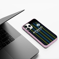 Чехол iPhone 11 Pro матовый FC Manchester City: Away 18/19, цвет: 3D-розовый — фото 2