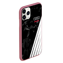 Чехол iPhone 11 Pro матовый Audi: Black Poly, цвет: 3D-малиновый — фото 2