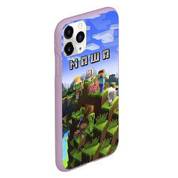 Чехол iPhone 11 Pro матовый Minecraft: Маша, цвет: 3D-сиреневый — фото 2