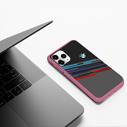 Чехол iPhone 11 Pro матовый BMW BRAND COLOR, цвет: 3D-малиновый — фото 2