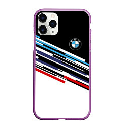 Чехол iPhone 11 Pro матовый BMW BRAND COLOR БМВ, цвет: 3D-фиолетовый