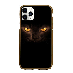 Чехол iPhone 11 Pro матовый Кошачий взгляд, цвет: 3D-коричневый