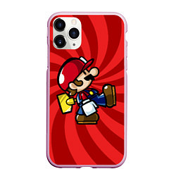 Чехол iPhone 11 Pro матовый Super Mario: Red Illusion, цвет: 3D-розовый