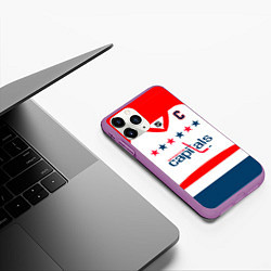 Чехол iPhone 11 Pro матовый Washington Capitals: Ovechkin White, цвет: 3D-фиолетовый — фото 2