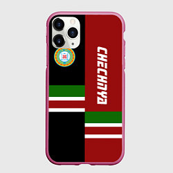 Чехол iPhone 11 Pro матовый Chechnya, Russia, цвет: 3D-малиновый