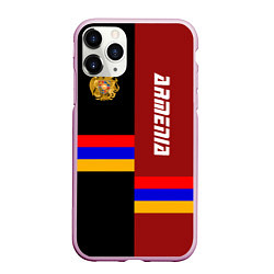 Чехол iPhone 11 Pro матовый Armenia, цвет: 3D-розовый