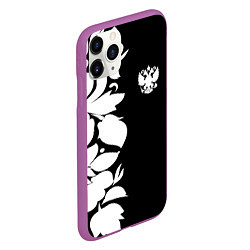 Чехол iPhone 11 Pro матовый Russia: B&W Floral, цвет: 3D-фиолетовый — фото 2