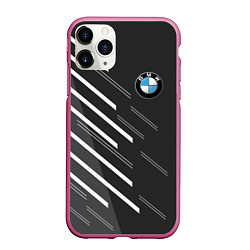 Чехол iPhone 11 Pro матовый BMW SPORT, цвет: 3D-малиновый