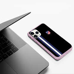 Чехол iPhone 11 Pro матовый FC Atletico Madrid: Blue Line, цвет: 3D-розовый — фото 2