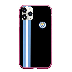 Чехол iPhone 11 Pro матовый Манчестер Сити, цвет: 3D-малиновый