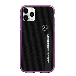 Чехол iPhone 11 Pro матовый Mercedes AMG: Sport Line, цвет: 3D-фиолетовый