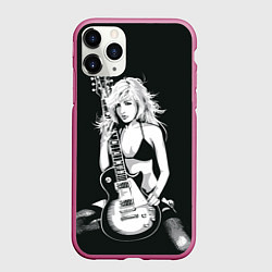 Чехол iPhone 11 Pro матовый Рокерская душа, цвет: 3D-малиновый